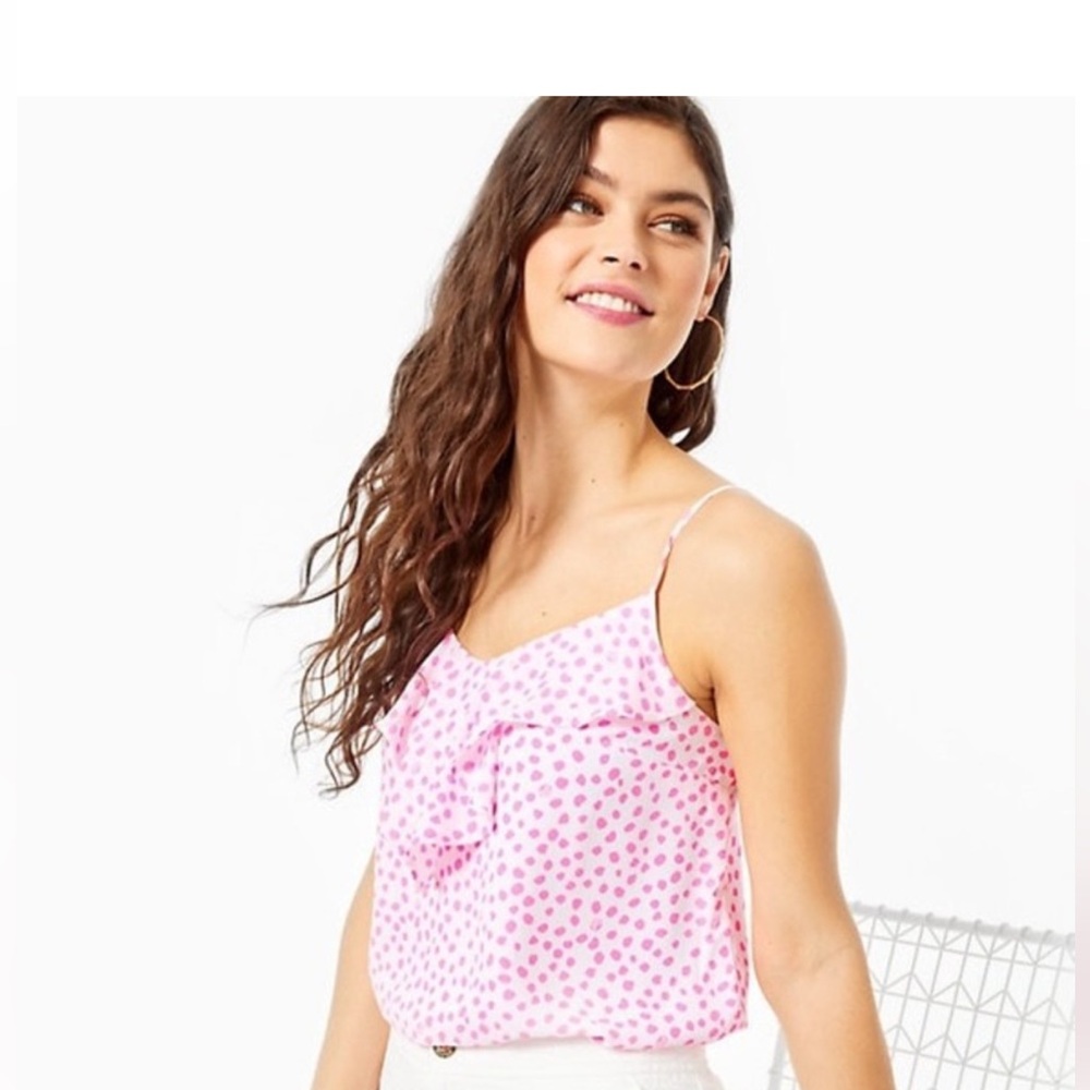 Lilly Pulitzer Karmen Cami in Prosecco Pink Lilly’s Dot Inverse